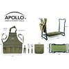 image:imageApollo Tools 6 Piece Garden Set with Foldable Seat Adjustable to Kneeler Position Washable Green Apron with Deep Pockets and 3 Quality Garden Tools Trowel Pruner and Rake  Green  DT3798