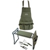image:imageApollo Tools 6 Piece Garden Set with Foldable Seat Adjustable to Kneeler Position Washable Green Apron with Deep Pockets and 3 Quality Garden Tools Trowel Pruner and Rake  Green  DT3798