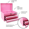 image:imageApollo Tools 14 Inch Steel Tool Box with Deep Top Compartment and 2 Drawers in HeavyDuty Steel With Ball Bearing Opening and Powder Coated Finish  Aqua Green  DT5010GRPink
