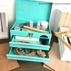 image:imageApollo Tools 14 Inch Steel Tool Box with Deep Top Compartment and 2 Drawers in HeavyDuty Steel With Ball Bearing Opening and Powder Coated Finish  Aqua Green  DT5010GRAqua Green