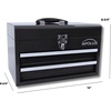 image:imageApollo Tools 14 Inch Steel Tool Box with Deep Top Compartment and 2 Drawers in HeavyDuty Steel With Ball Bearing Opening and Powder Coated Finish  Aqua Green  DT5010GRBlack