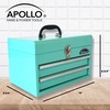 image:imageApollo Tools 14 Inch Steel Tool Box with Deep Top Compartment and 2 Drawers in HeavyDuty Steel With Ball Bearing Opening and Powder Coated Finish  Aqua Green  DT5010GRAqua Green