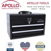 image:imageApollo Tools 14 Inch Steel Tool Box with Deep Top Compartment and 2 Drawers in HeavyDuty Steel With Ball Bearing Opening and Powder Coated Finish  Aqua Green  DT5010GRBlack