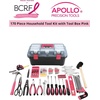 image:imageApollo Tools 170 Piece Household Tool Kit with Carrying Toolbox and Essential Tools for DIY Assembly Maintenance Repairs and Craft for Home Office Garage Road  Pink Ribbon  Pink  DT7103PPink