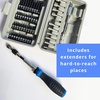 image:imageApollo Tools 54Piece Screwdriver amp Nut Driver Bit Set  Ratcheting Handle Flexible Extension Metric Nut Drivers Specialty Bits for Household Automotive amp Appliance Repairs BlueGray DT9025