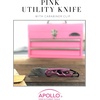 image:imageApollo Tools Foldable Utility Knife with Lightweight Steel Construction Carabiner Clip Quick Blade Change Technology Lock Feature Accommodates Standard Blades  Black  DT5017Pink