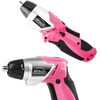 image:imageApollo Tools Lightweight Cordless Screwdriver Set Includes Rechargeable 36 Volt Liion Screwdriver and 45 Piece Accessory Set in Black Carrying Case  Red  DT4944Pink
