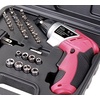 image:imageApollo Tools Lightweight Cordless Screwdriver Set Includes Rechargeable 36 Volt Liion Screwdriver and 45 Piece Accessory Set in Black Carrying Case  Red  DT4944Pink