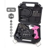image:imageApollo Tools Lightweight Cordless Screwdriver Set Includes Rechargeable 36 Volt Liion Screwdriver and 45 Piece Accessory Set in Black Carrying Case  Red  DT4944Pink