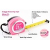 image:imageApollo Tools Measuring Tape 25 Foot Tape Measure with Retractable Blade Fraction Markings 1 Inch Nylon Blade 8 Foot Standout Lock Button and Belt Clip  Pink Ribbon  Pink  DT5002PRed
