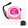 image:imageApollo Tools Measuring Tape 25 Foot Tape Measure with Retractable Blade Fraction Markings 1 Inch Nylon Blade 8 Foot Standout Lock Button and Belt Clip  Pink Ribbon  Pink  DT5002PRed