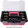 image:imageApollo Tools Set of 3 Stackable Tool Boxes with Top Compartment and Removable Trays for Crafts Tool Storage  Pink Ribbon  DT5005P