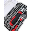 image:imageApollo Tools Versatile 55Piece Metric Tool Set with Ratcheting Bit Driver Precision Bit Driver TwentyOne Inch Bit Precision Bit Handle and Bits and Socket Assortments in ClearLid Case DT5024