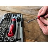 image:imageApollo Tools Versatile 55Piece Metric Tool Set with Ratcheting Bit Driver Precision Bit Driver TwentyOne Inch Bit Precision Bit Handle and Bits and Socket Assortments in ClearLid Case DT5024
