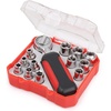 image:imageApollo Tools 13piece  Inch Drive Metric Socket Set Includes  Inch Easy ReverseSwitch Ratchet Handle and 12 MostUsed Sockets in Compact Clear Lid Case DT5023