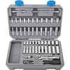 image:imageApollo Tools 50Piece Compact Metric and SAE  Inch Drive Socket Set with 72 Teeth Ratchet  Inch Drive Nut Driver and Bit Adapter in Chrome Vanadium Steel Construction Blue  DT000450Piece