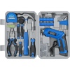 image:imageApollo Tools 81Piece Home Tool Set with 36V LiIon USB Cordless Screwdriver Rotating Handle LED Light Hand Tools amp Picture Hanging Kit  Compact Household Repair amp DIY Kit BlueGray DT2020