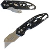 image:imageApollo Tools Foldable Utility Knife with Lightweight Steel Construction Carabiner Clip Quick Blade Change Technology Lock Feature Accommodates Standard Blades  Black  DT5017Black