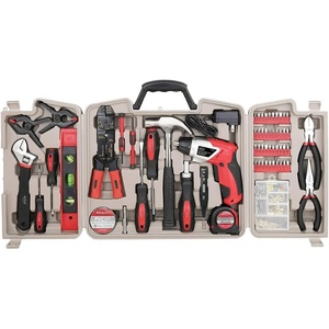 image:imageApollo Tools 161Piece Complete Household Tool Set with 36 Volt LithiumIon Cordless Screwdriver and Most Needed Hand Tools Selection for Boats Vehicle and Garage  Red  DT0739