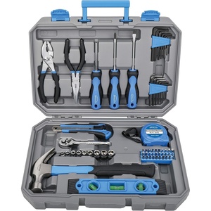 image:imageApollo Tools 65 Piece Essential Tool Set with Sockets and MostUsed Tools for Do it Yourself Repairs and Maintenance Pink Ribbon  Pink  DT0001PBlue
