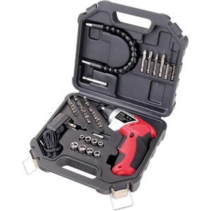 image:imageApollo Tools Lightweight Cordless Screwdriver Set Includes Rechargeable 36 Volt Liion Screwdriver and 45 Piece Accessory Set in Black Carrying Case  Red  DT4944Red