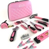 image:imageApollo Tools 63Piece Pink Household Tool Set in Attractive Designer Zippered Case with Pink Tool Selection  Pink Ribbon  Pink  DT5016P