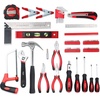 image:imageApollo Tools 71 Piece Complete Household Tool Set with Clamp Hacksaw Carpenter Square Screwdriver and Plier Sets for College Home Repairs and DIY  Pink Ribbon  Pink  DT0204PRed