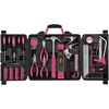 image:imageApollo Tools 71 Piece Complete Household Tool Set with Clamp Hacksaw Carpenter Square Screwdriver and Plier Sets for College Home Repairs and DIY  Pink Ribbon  Pink  DT0204PPink