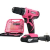 image:imageApollo Tools Powerful Lightweight Cordless Drill 108 Lithium Ion Battery with 30Piece Accessory Drill Bit Set  Pink Ribbon  Pink DT4937PPink
