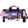 image:imageApollo Tools 201 Piece Home Tool Set Pink Tool Set Includes Hacksaw Picture Hanging Assortment and Selection of Most Needed Tools in Sturdy Tool Bag  Pink Ribbon  DT0020PUNT