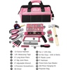 image:imageApollo Tools 201 Piece Home Tool Set Pink Tool Set Includes Hacksaw Picture Hanging Assortment and Selection of Most Needed Tools in Sturdy Tool Bag  Pink Ribbon  DT0020PUNT