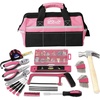 image:imageApollo Tools 201 Piece Home Tool Set Pink Tool Set Includes Hacksaw Picture Hanging Assortment and Selection of Most Needed Tools in Sturdy Tool Bag  Pink Ribbon  DT0020PUNT