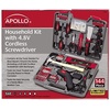 image:imageApollo Tools 144 Piece Household Tool Set with Convenient Cordless Screwdriver and Most Used Tools in Sturdy Carrying Case for Home Repairs DIY and Crafts  Red  DT842245 pc